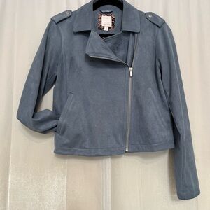 LC Lauren Conrad Steel Blue Leather Jacket